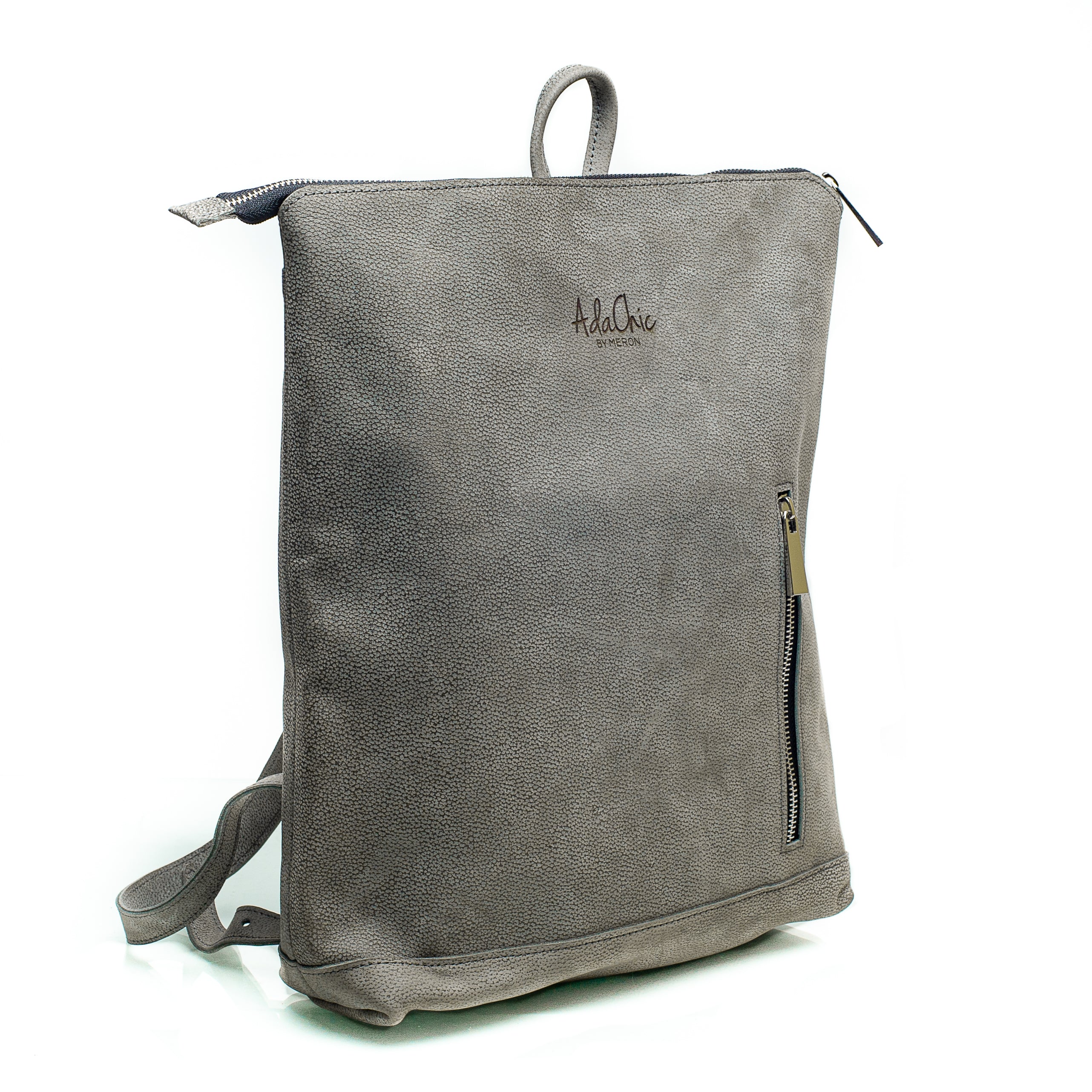 Ethiopian Leather Backpack (Grey, Chocolate & Earth Brown)